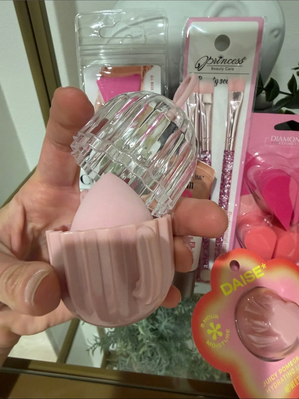 Assorted Makeup Brush, Lip Balm & Sponge Set